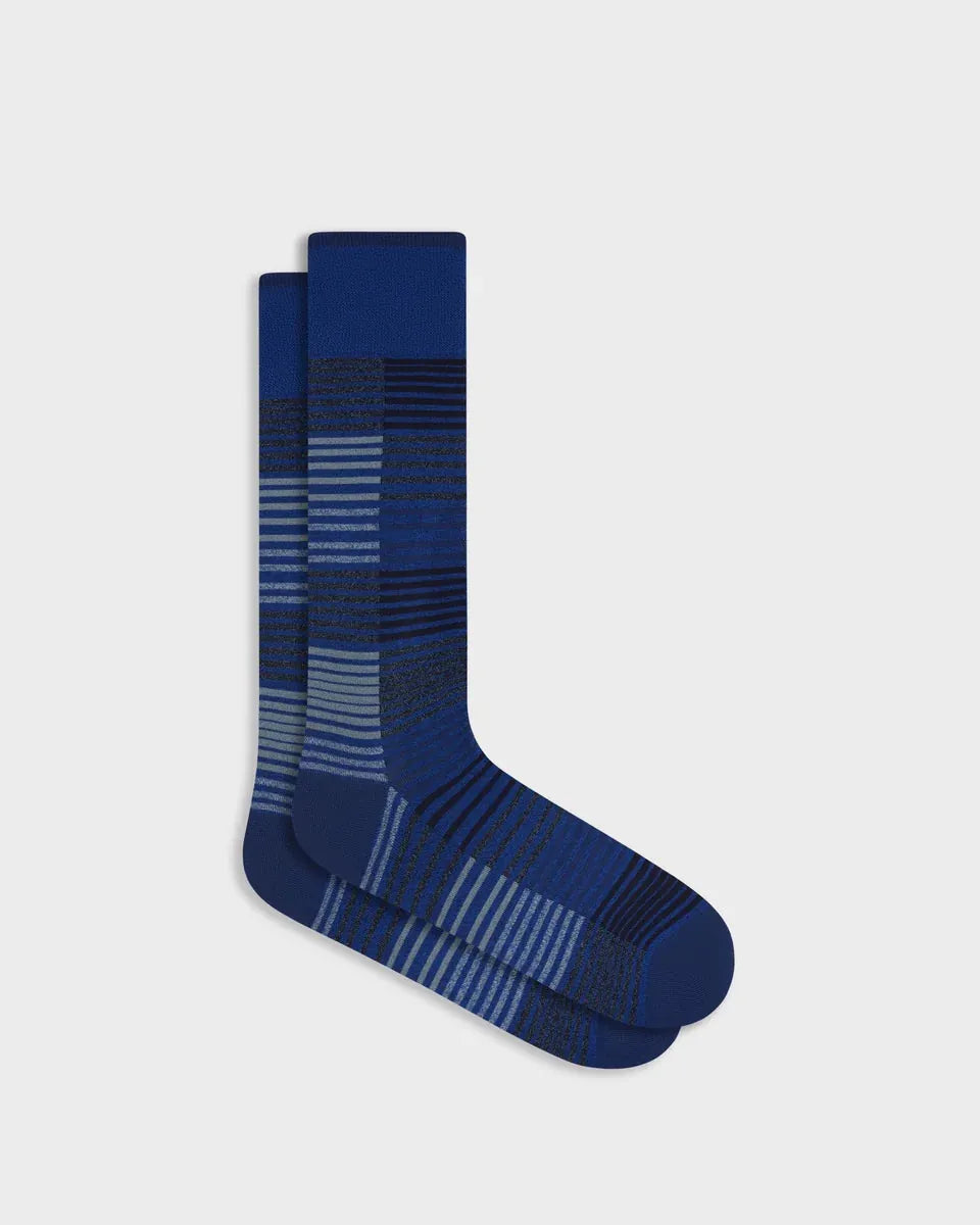 Bugatchi Socks Block Stripe Mid-Calf Socks