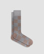 Bugatchi Socks Checkerboard Mid-Calf Socks - Cement