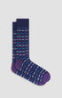 Bugatchi Socks Geometric Mid-Calf Socks - Night Blue
