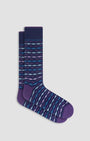 Bugatchi Socks Geometric Mid-Calf Socks - Night Blue