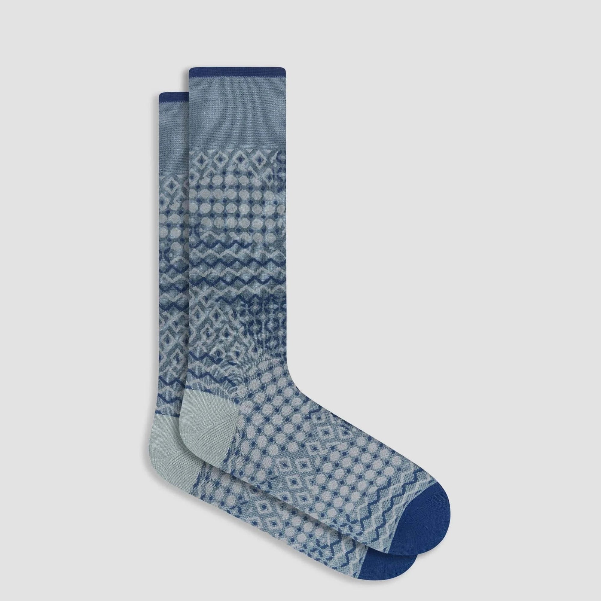 Bugatchi Socks Geometric Mid-Calf Socks - Shark
