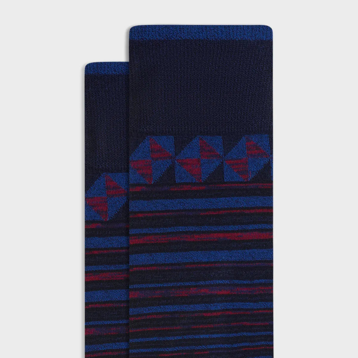 Bugatchi Socks Geometric Stripe Mid-Calf Socks
