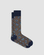 Bugatchi Socks Paisley Mid-Calf Socks in Mocha
