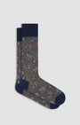Bugatchi Socks Paisley Mid-Calf Socks in Mocha