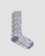 Bugatchi Socks Palm Leaf Mid-Calf Socks - Cement