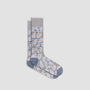 Bugatchi Socks Palm Leaf Mid-Calf Socks - Cement