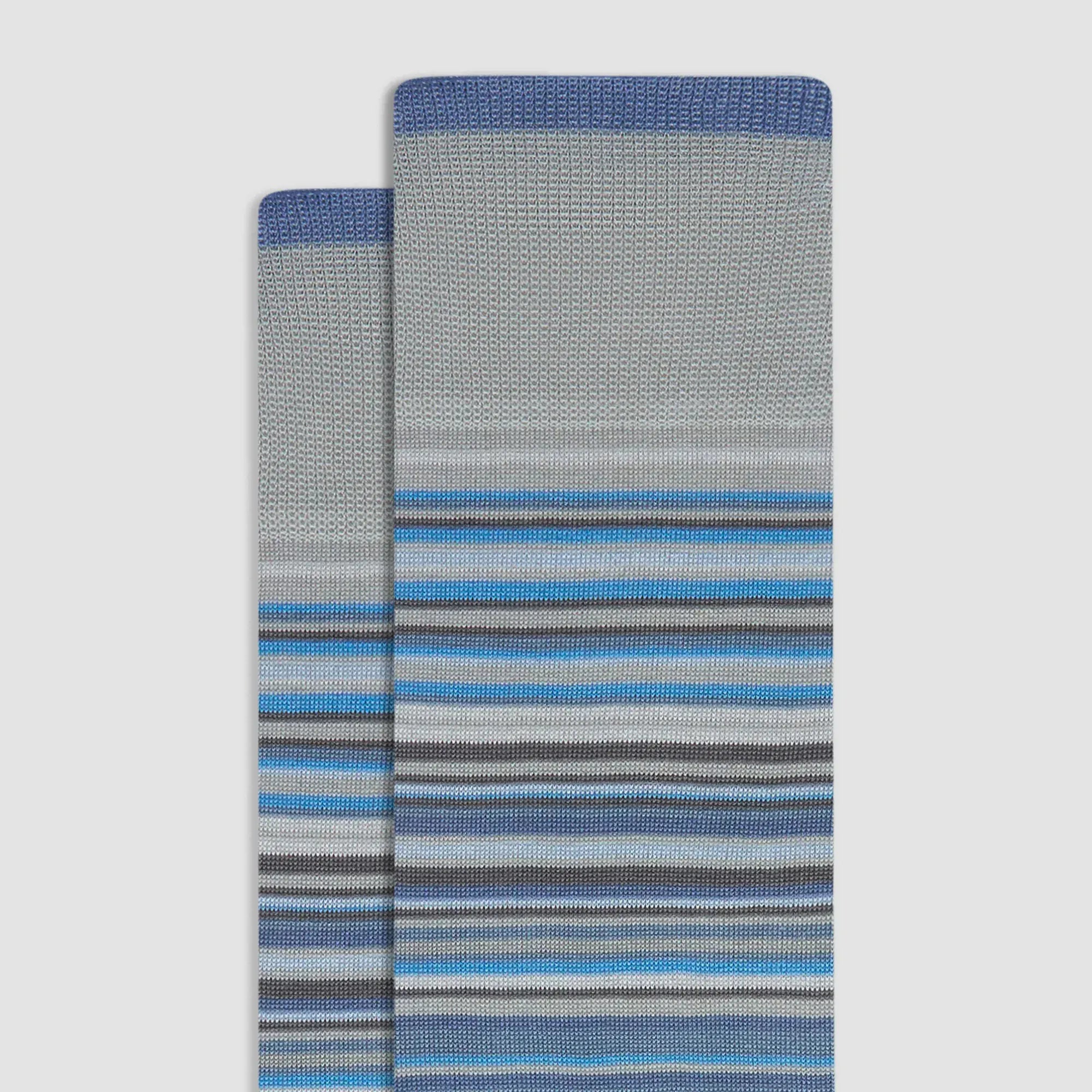 Bugatchi Socks Striped Mid-Calf Socks in Cement