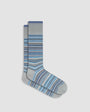 Bugatchi Socks Striped Mid-Calf Socks in Cement