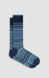 Bugatchi Socks Striped Mid-Calf Socks in Navy