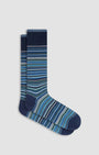 Bugatchi Socks Striped Mid-Calf Socks in Navy