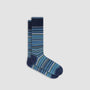 Bugatchi Socks Striped Mid-Calf Socks in Navy
