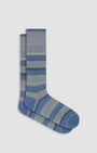 Bugatchi Socks Stripes & Dots Mid-Calf Socks in Steel
