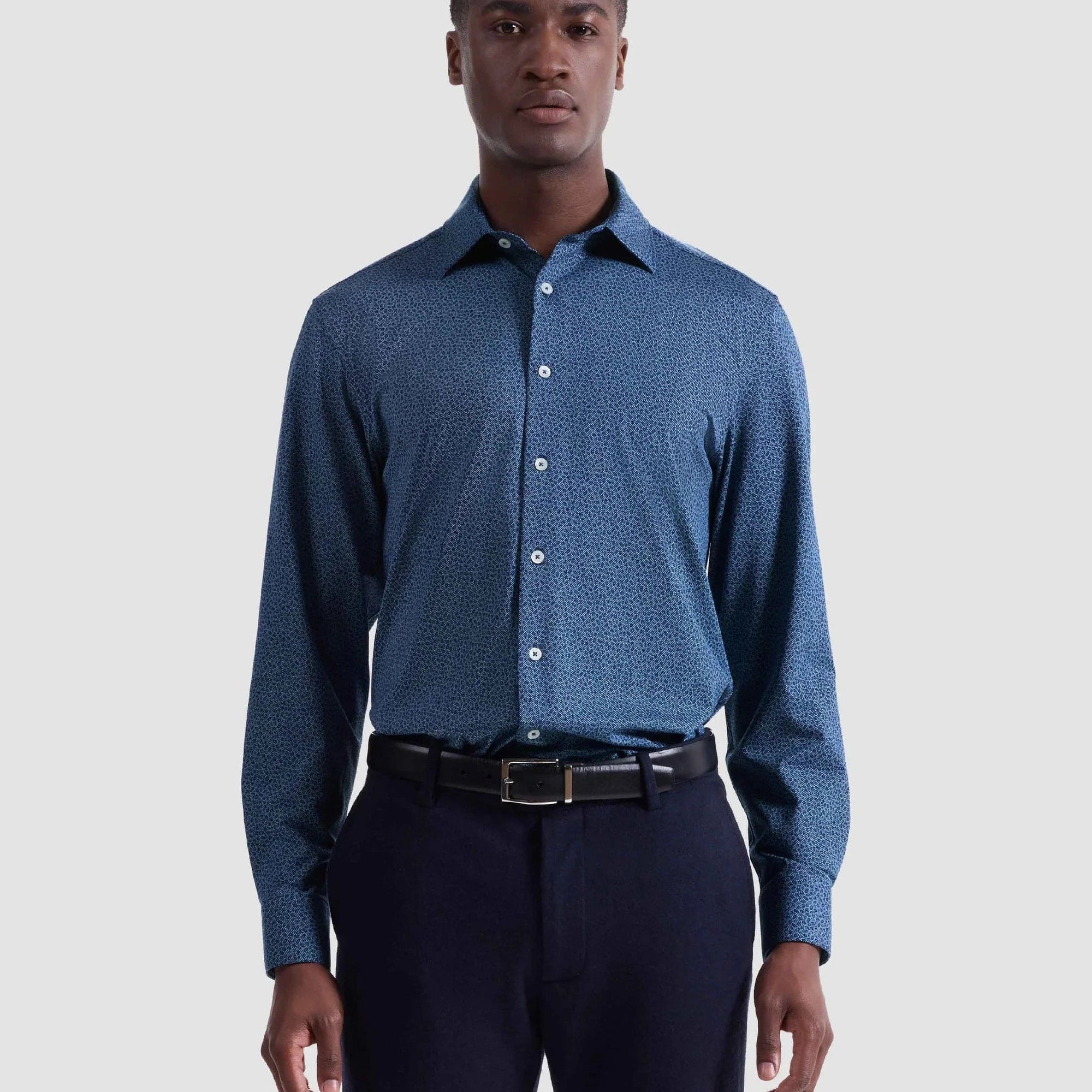 Bugatchi Sport Shirts 411 / S James Leaf Print OoohCotton Shirt