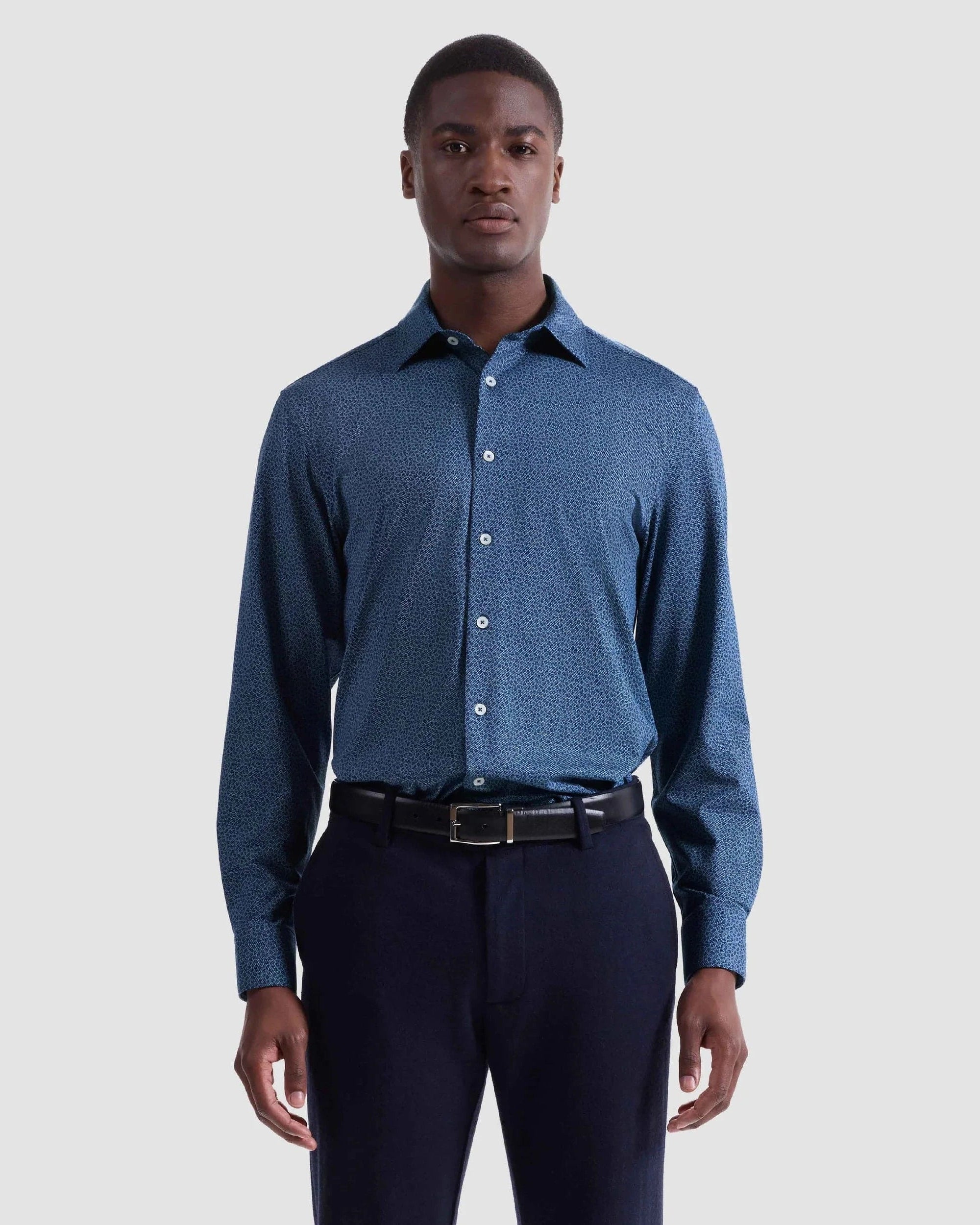 Bugatchi Sport Shirts 411 / S James Leaf Print OoohCotton Shirt