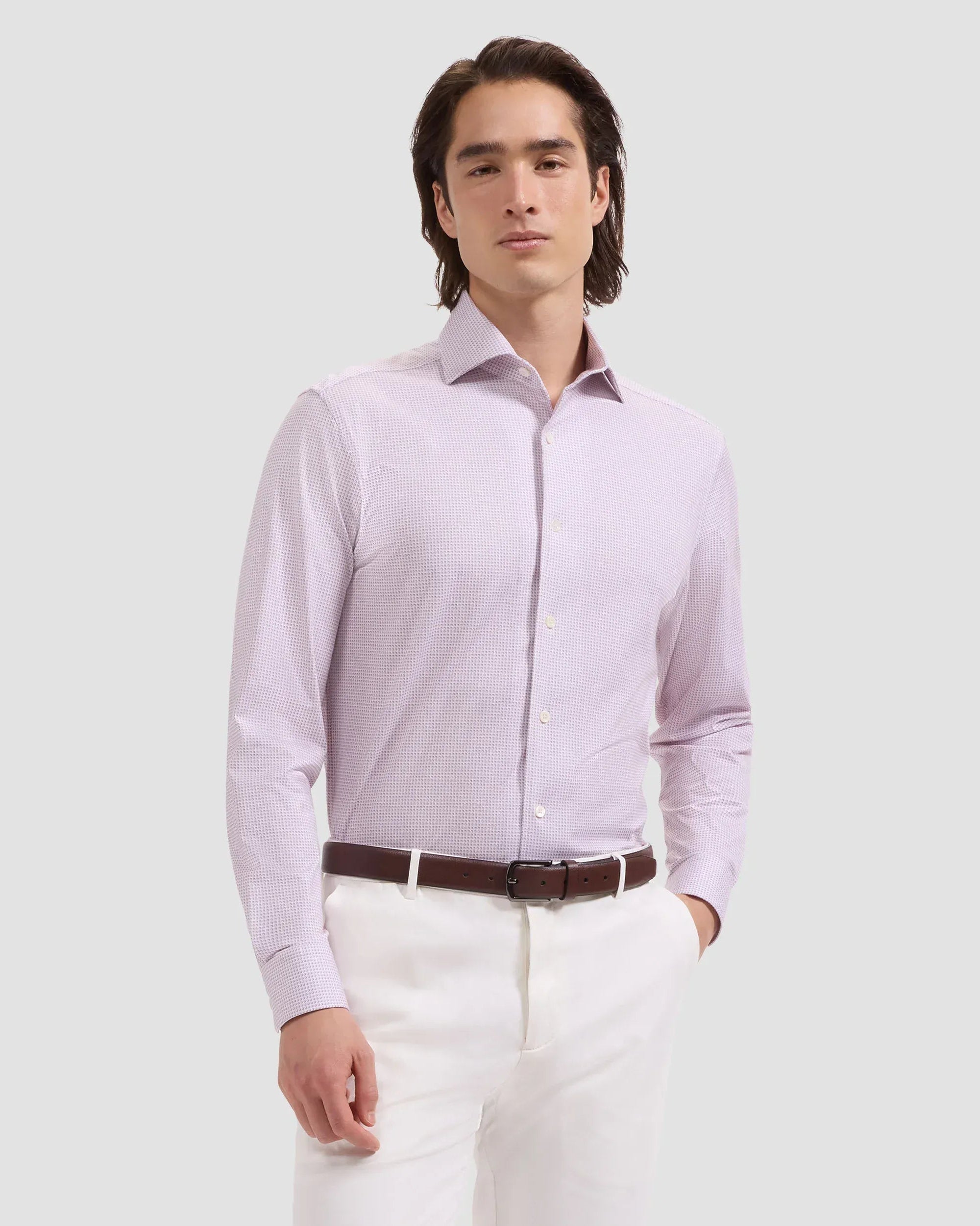 Bugatchi Sport Shirts Devon OoohCotton® Geometric Shirt in Primerose