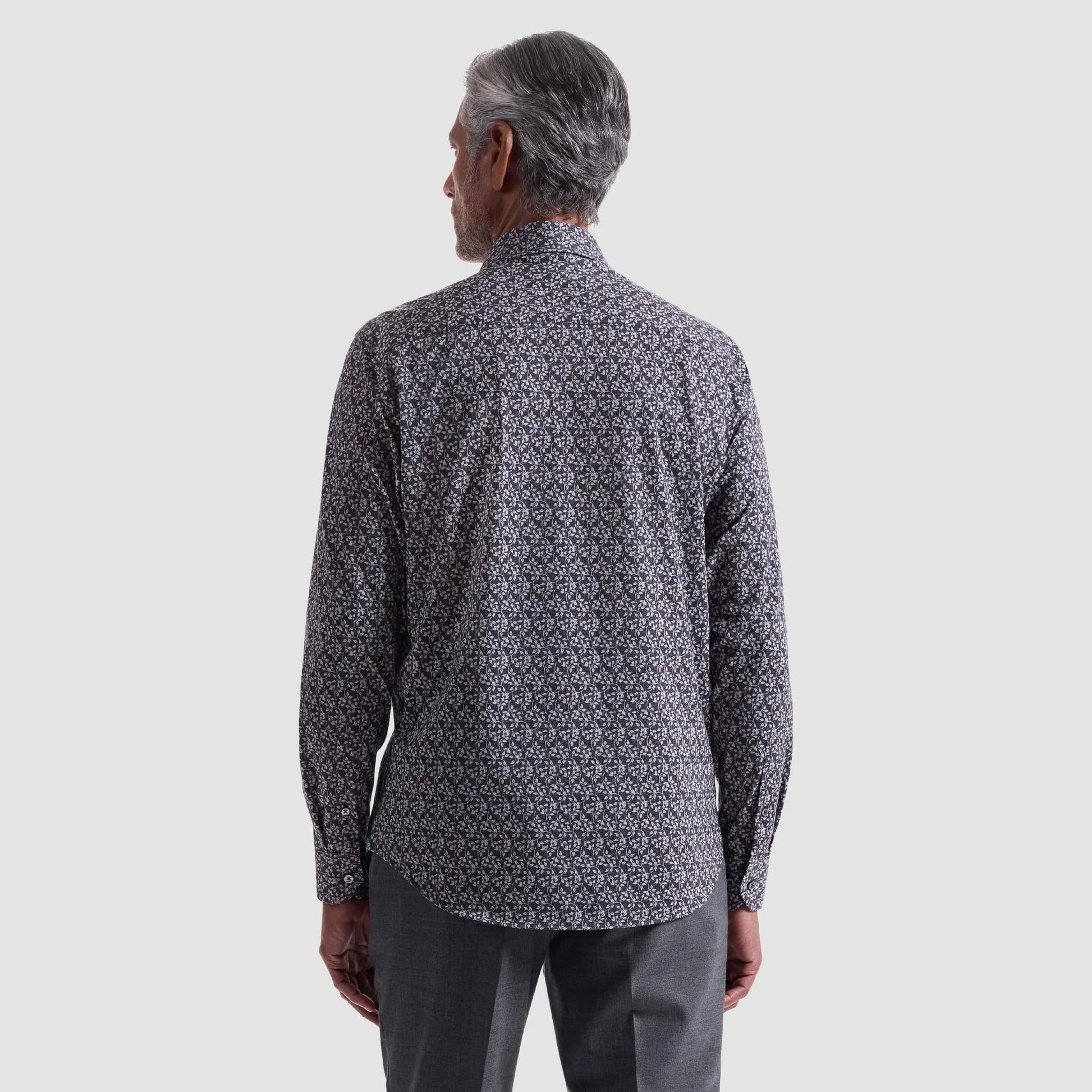 Bugatchi Sport Shirts James Leaf Print OoohCotton Shirt