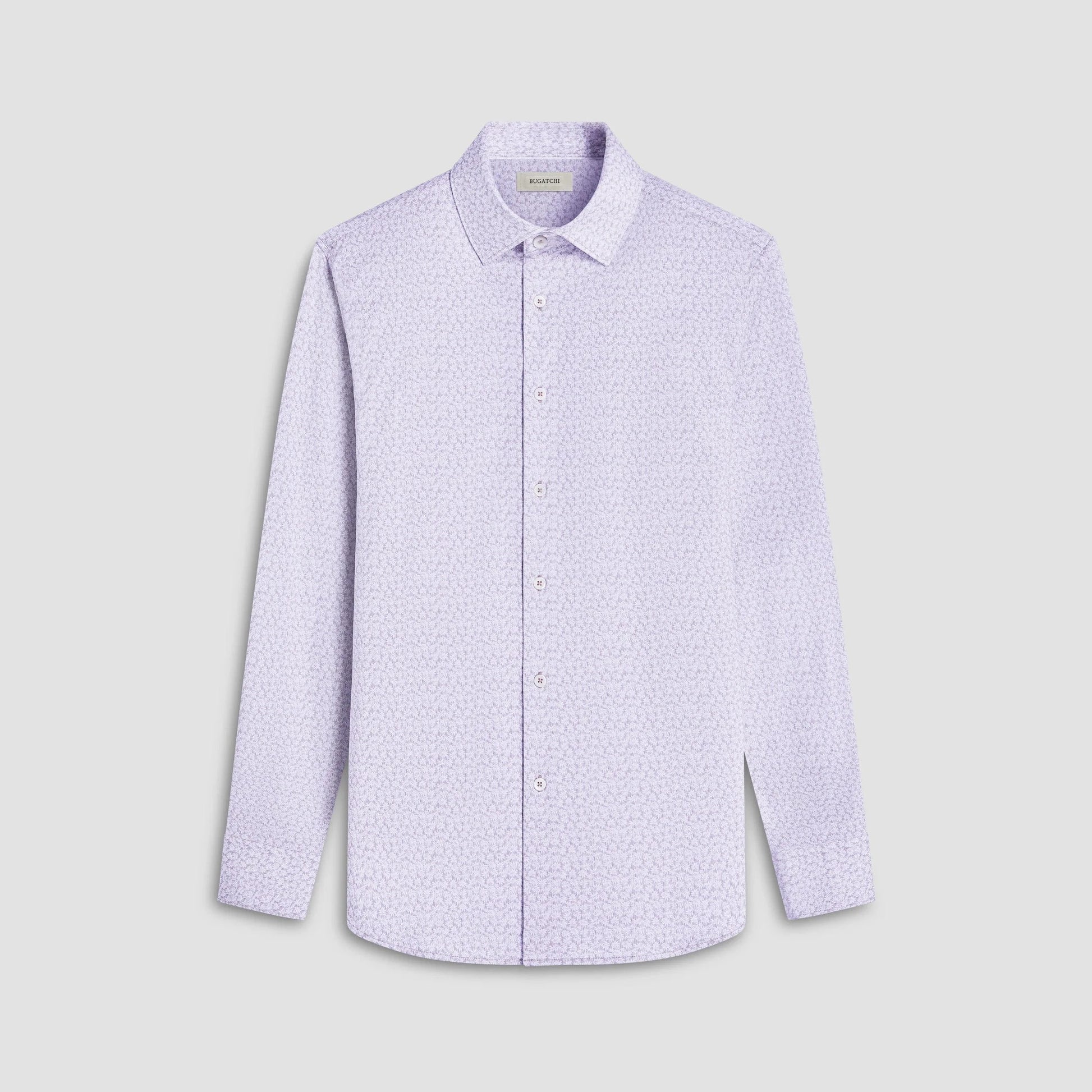 Bugatchi Sport Shirts James Leaf Print OoohCotton® Shirt - Sand