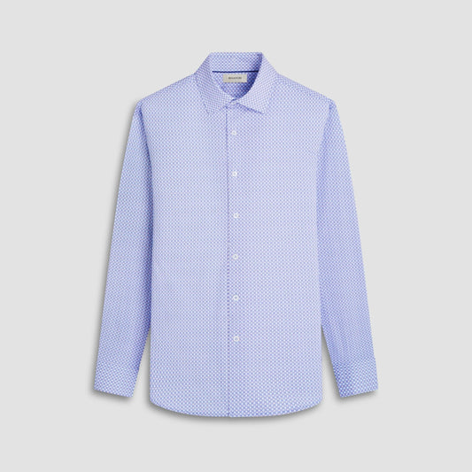 Bugatchi Sport Shirts James Mosaic OoohCotton® Shirt - Sky