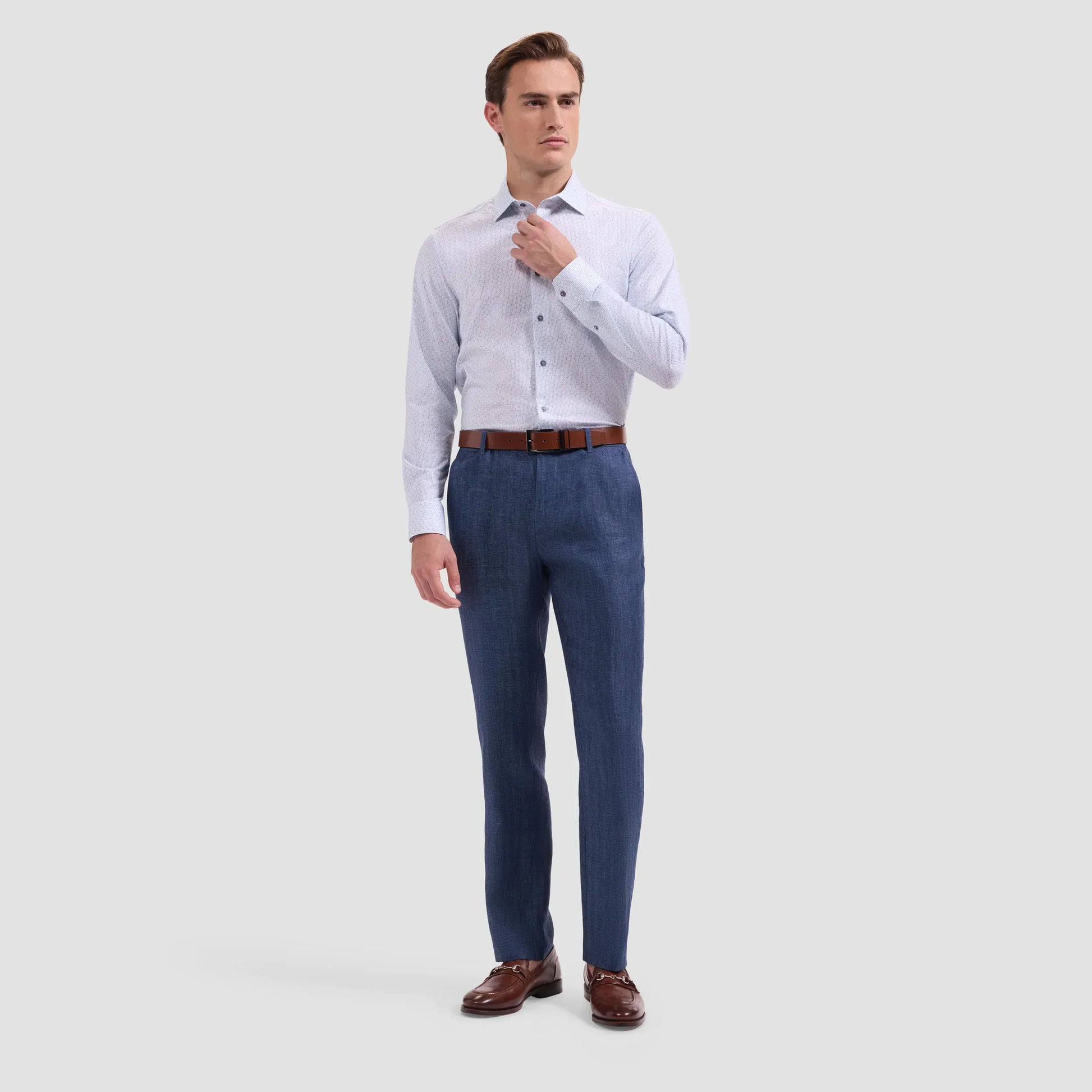 Bugatchi Sport Shirts James OoohCotton® Geometric Shirt in Air Blue