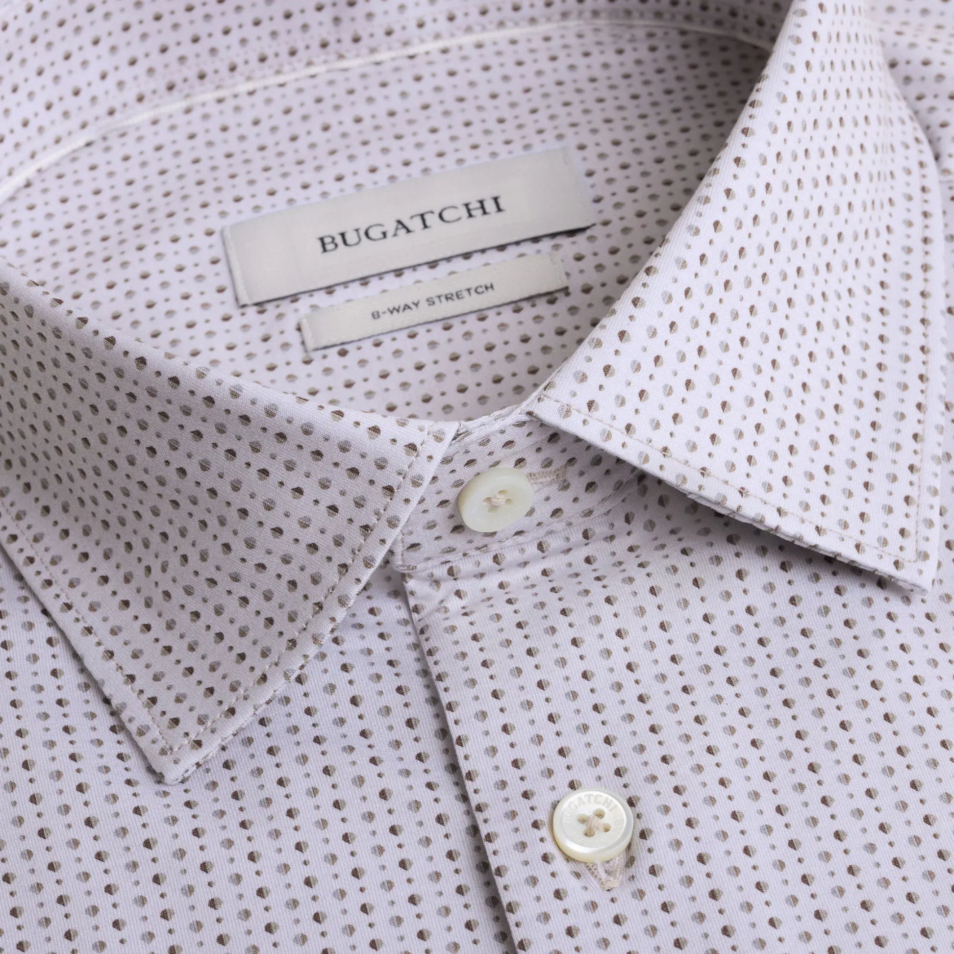 Bugatchi Sport Shirts James OoohCotton® Geometric Shirt in Limestone