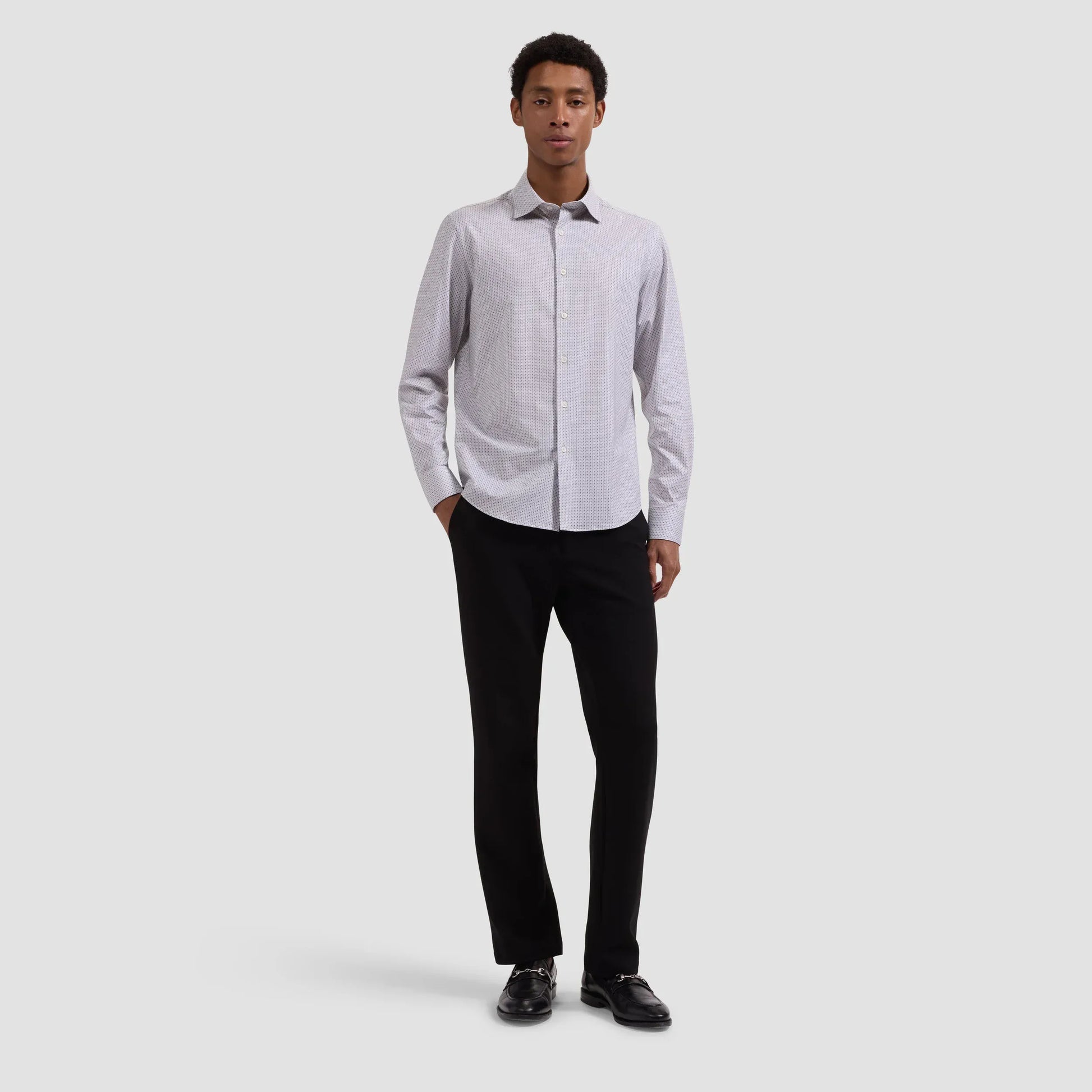Bugatchi Sport Shirts James OoohCotton® Geometric Shirt in Limestone