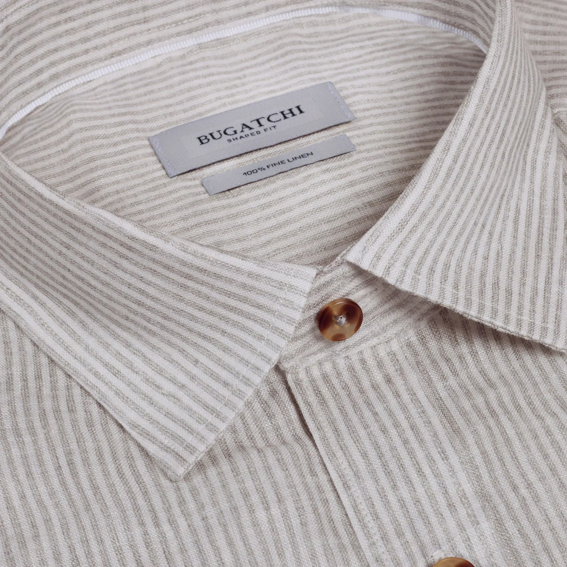 Bugatchi Sport Shirts Jasper Striped Shirt in Khaki
