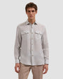 Bugatchi Sport Shirts Jasper Striped Shirt in Khaki