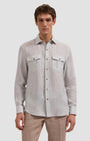 Bugatchi Sport Shirts Jasper Striped Shirt in Khaki