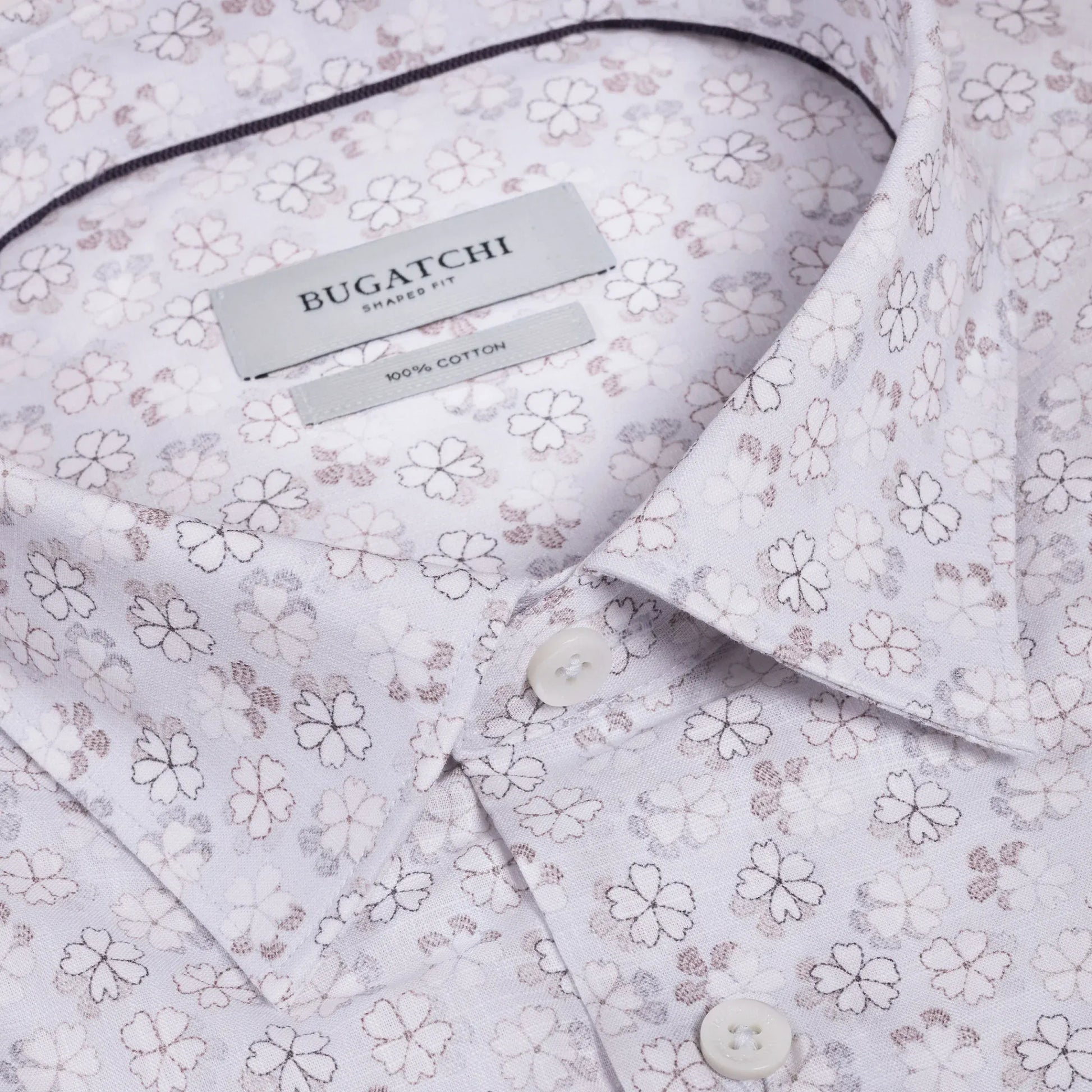 Bugatchi Sport Shirts Julian Floral Shirt in Hazy Blue