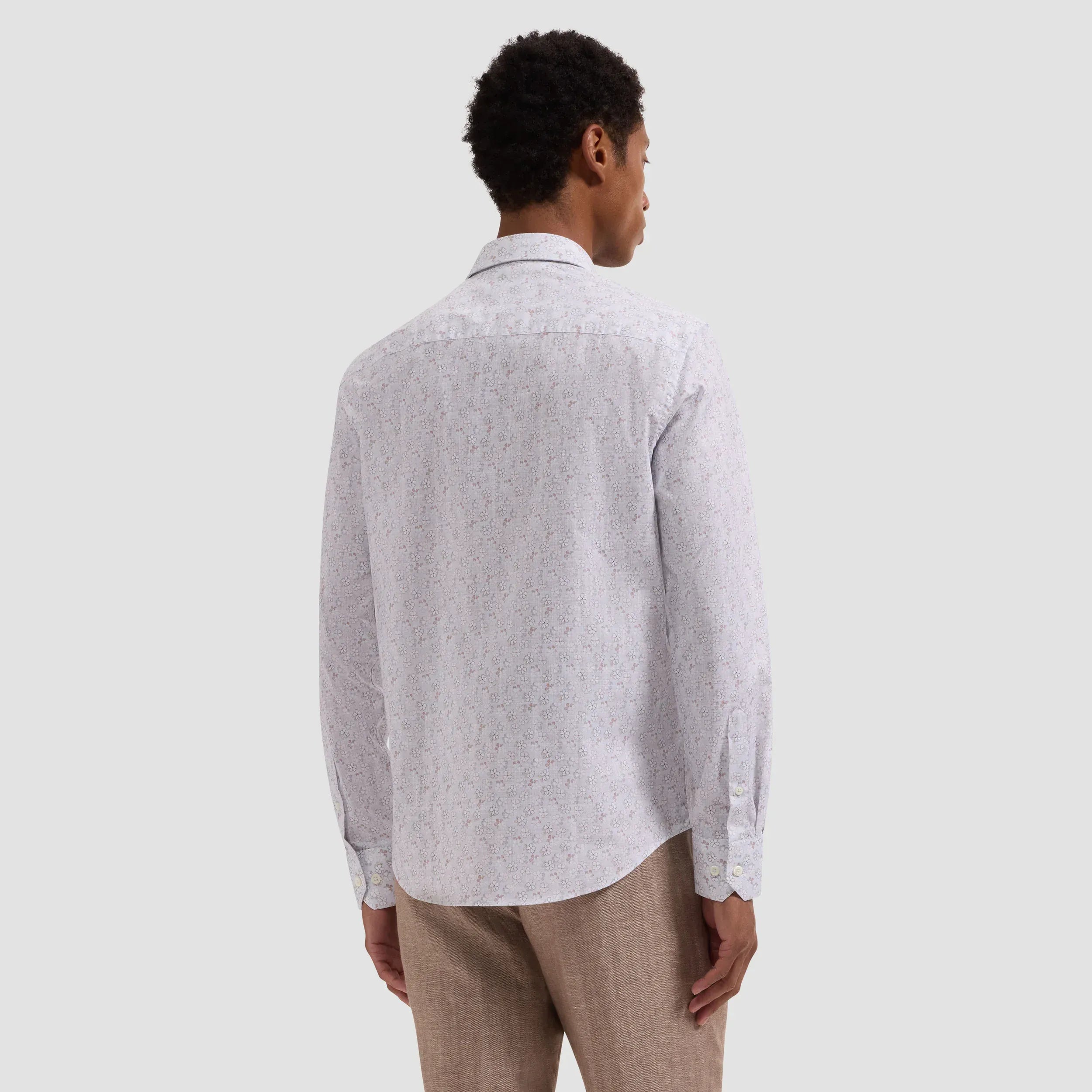 Bugatchi Sport Shirts Julian Floral Shirt in Hazy Blue