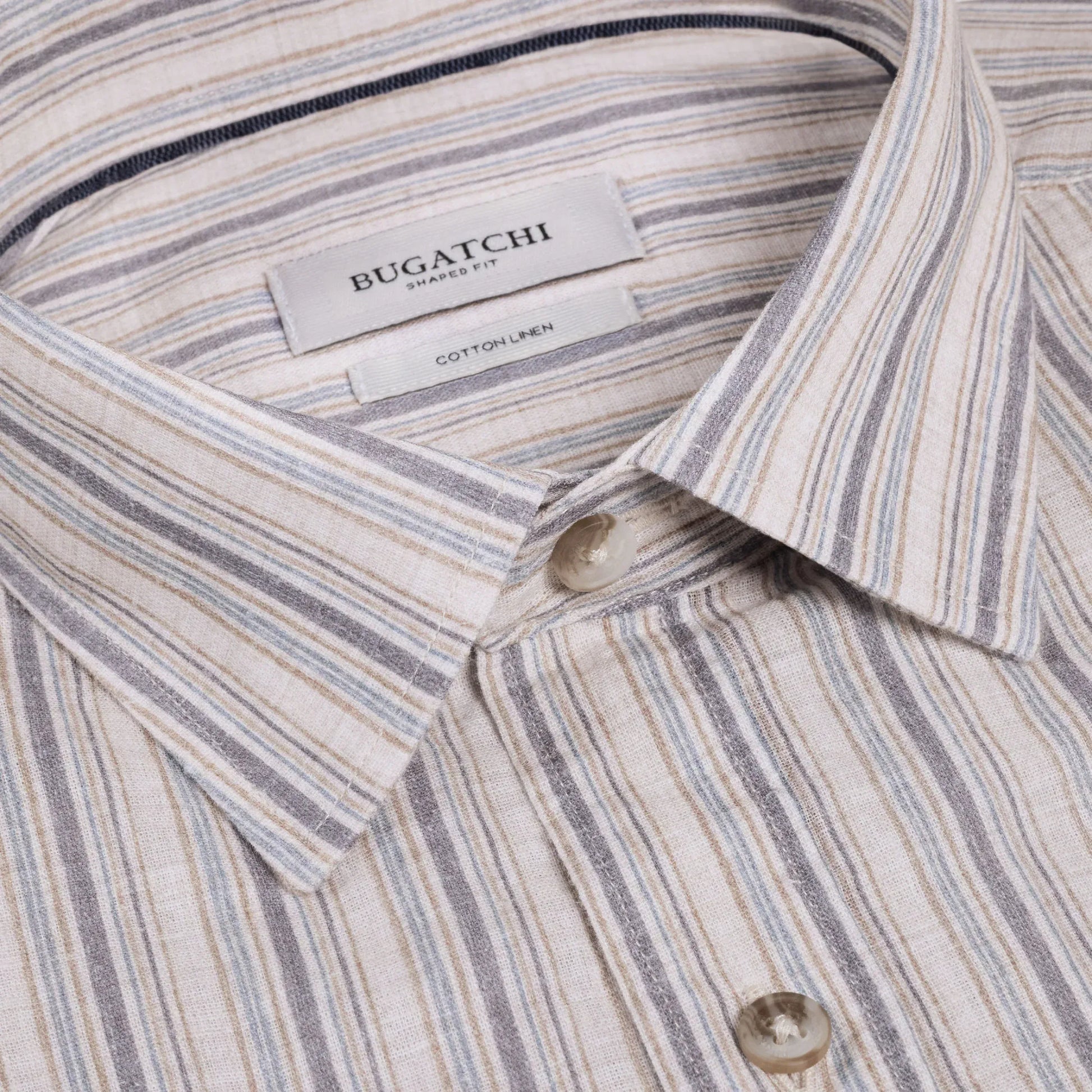 Bugatchi Sport Shirts Julian Striped Shirt in Camel