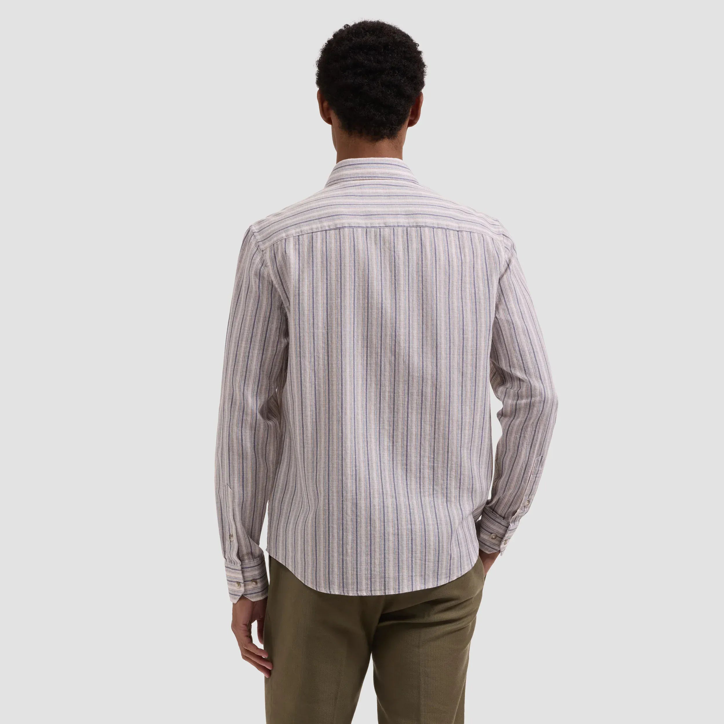 Bugatchi Sport Shirts Julian Striped Shirt in Camel