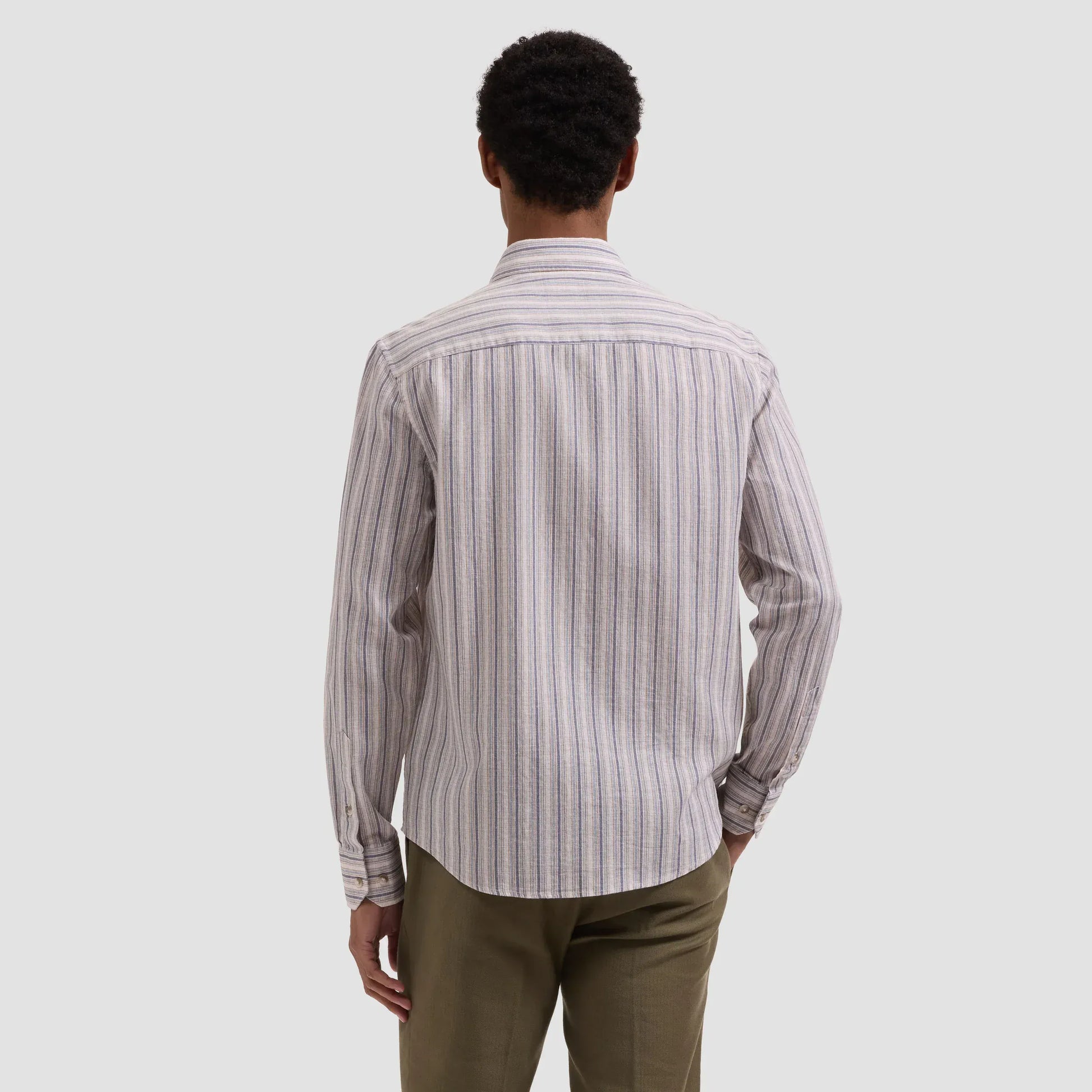 Bugatchi Sport Shirts Julian Striped Shirt in Camel