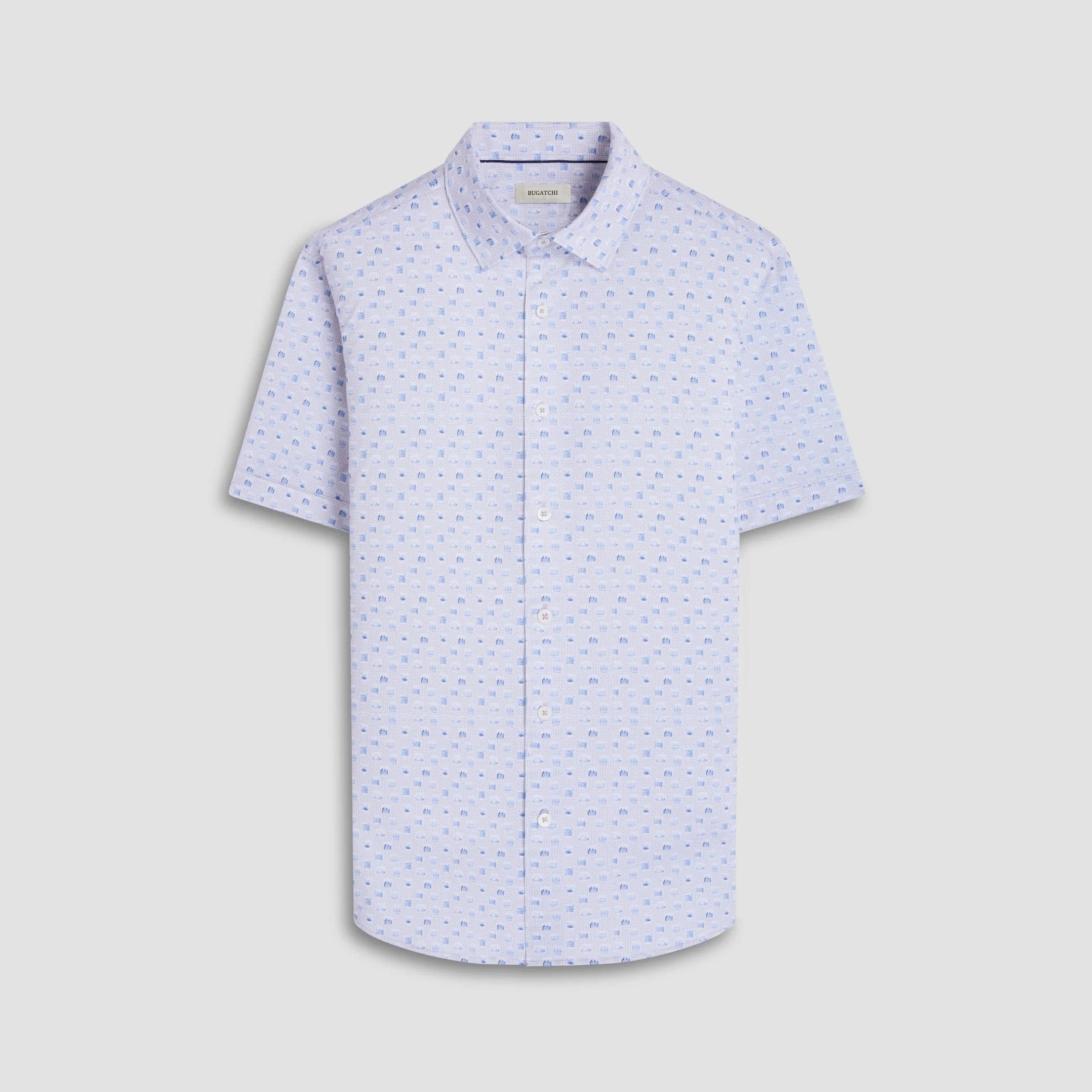 Bugatchi Sport Shirts Miles Whiskey OoohCotton® Short-Sleeve Shirt - Sand