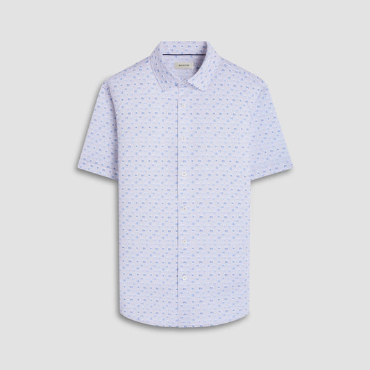 Bugatchi Sport Shirts Miles Whiskey OoohCotton® Short-Sleeve Shirt - Sand