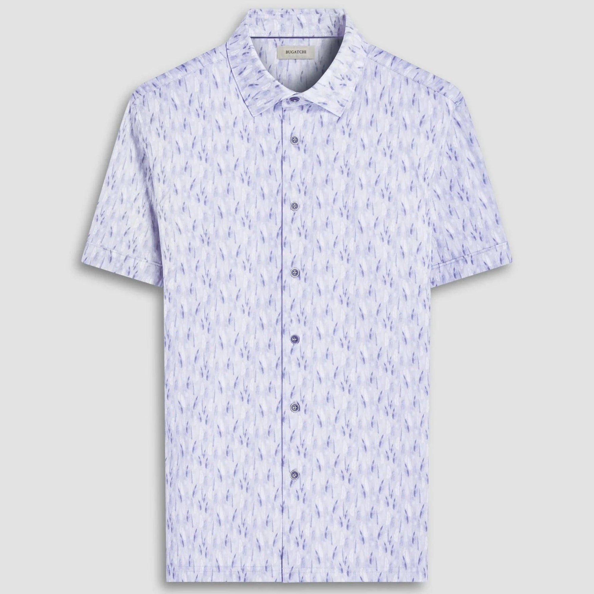 Bugatchi Sport Shirts Milo Feather OoohCotton® Short-Sleeve Shirt - Sand