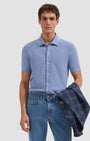 Bugatchi Sweaters Basketweave Button-Front Short-Sleeve Sweater