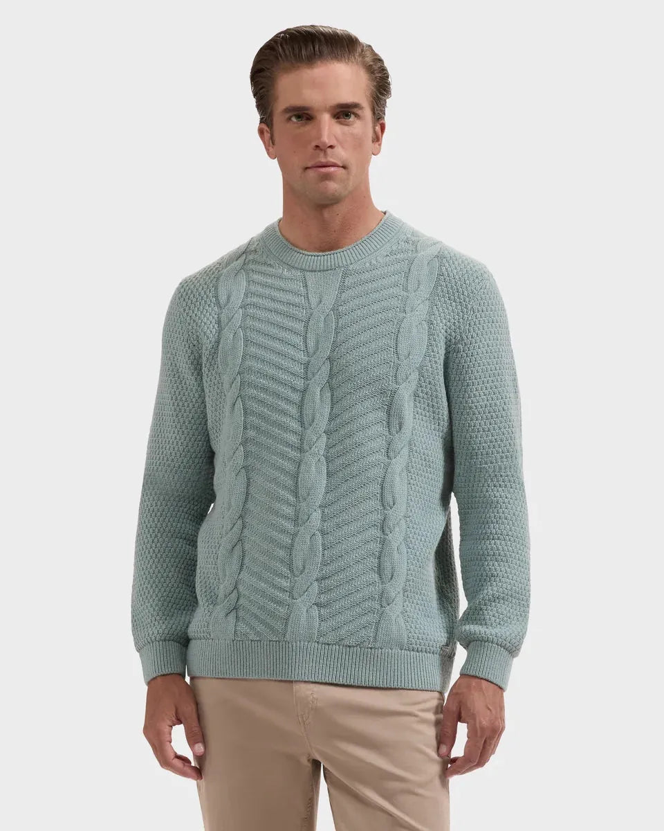 Bugatchi Sweaters Cable Knit Crewneck Sweater