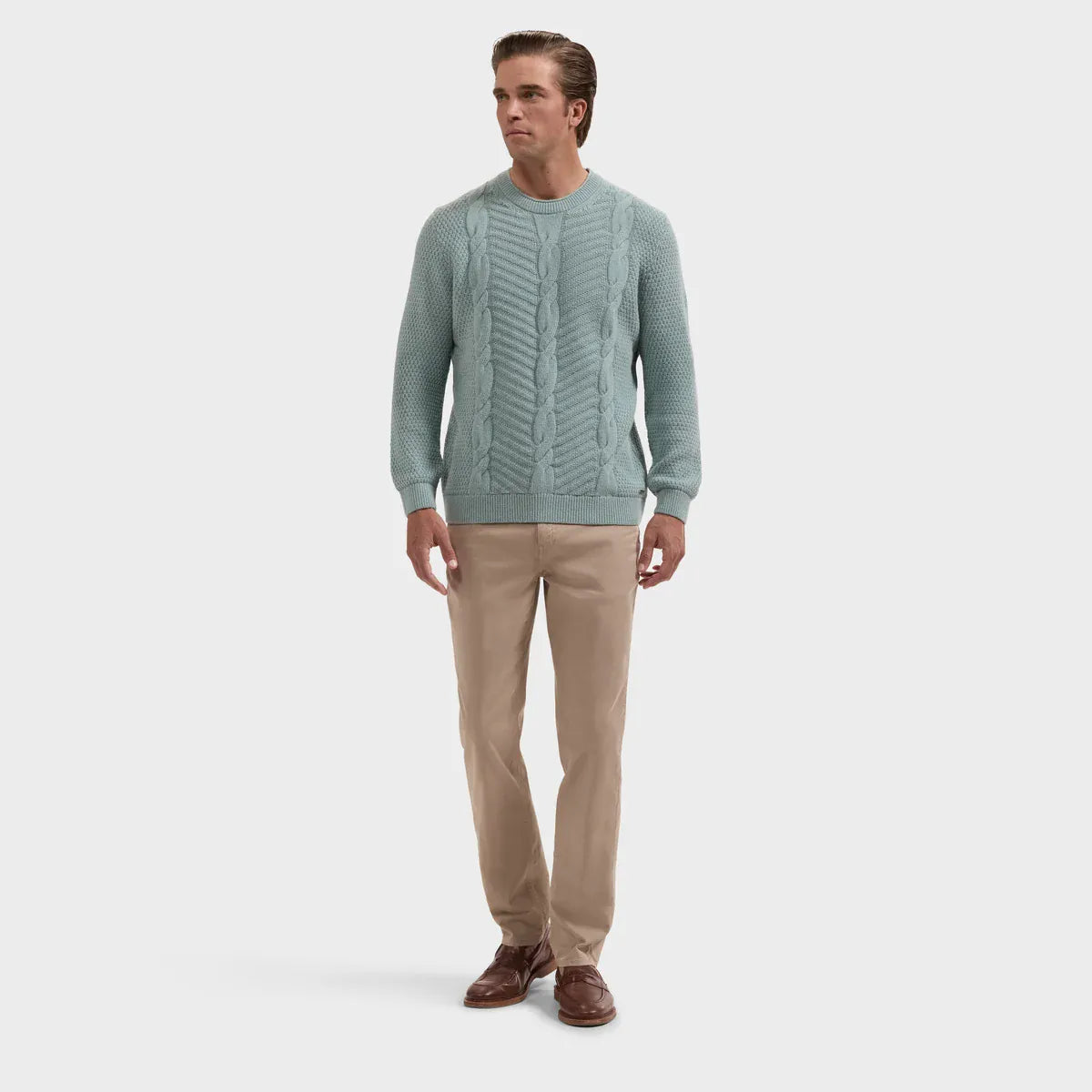 Bugatchi Sweaters Cable Knit Crewneck Sweater