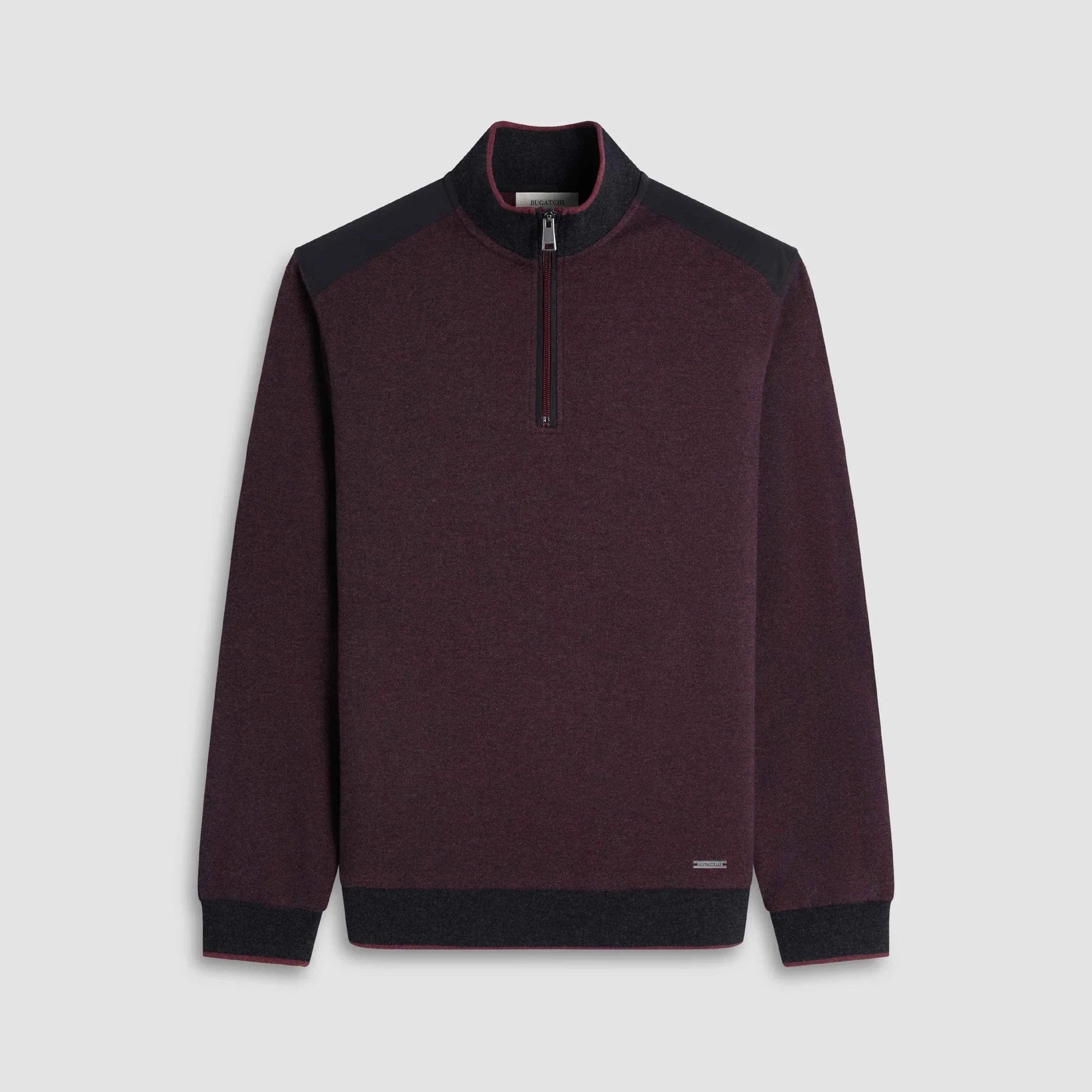 Bugatchi Sweaters Diagonal Stripe Melange Quarter Zip