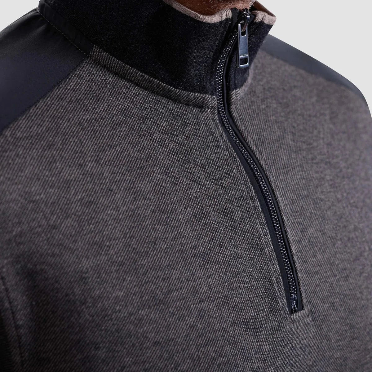 Bugatchi Sweaters Diagonal Stripe Melange Quarter Zip