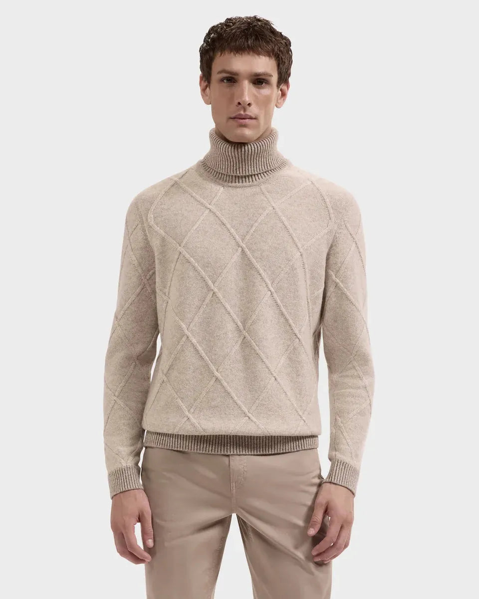 Bugatchi Sweaters Diamond Stitch Turtleneck Sweater