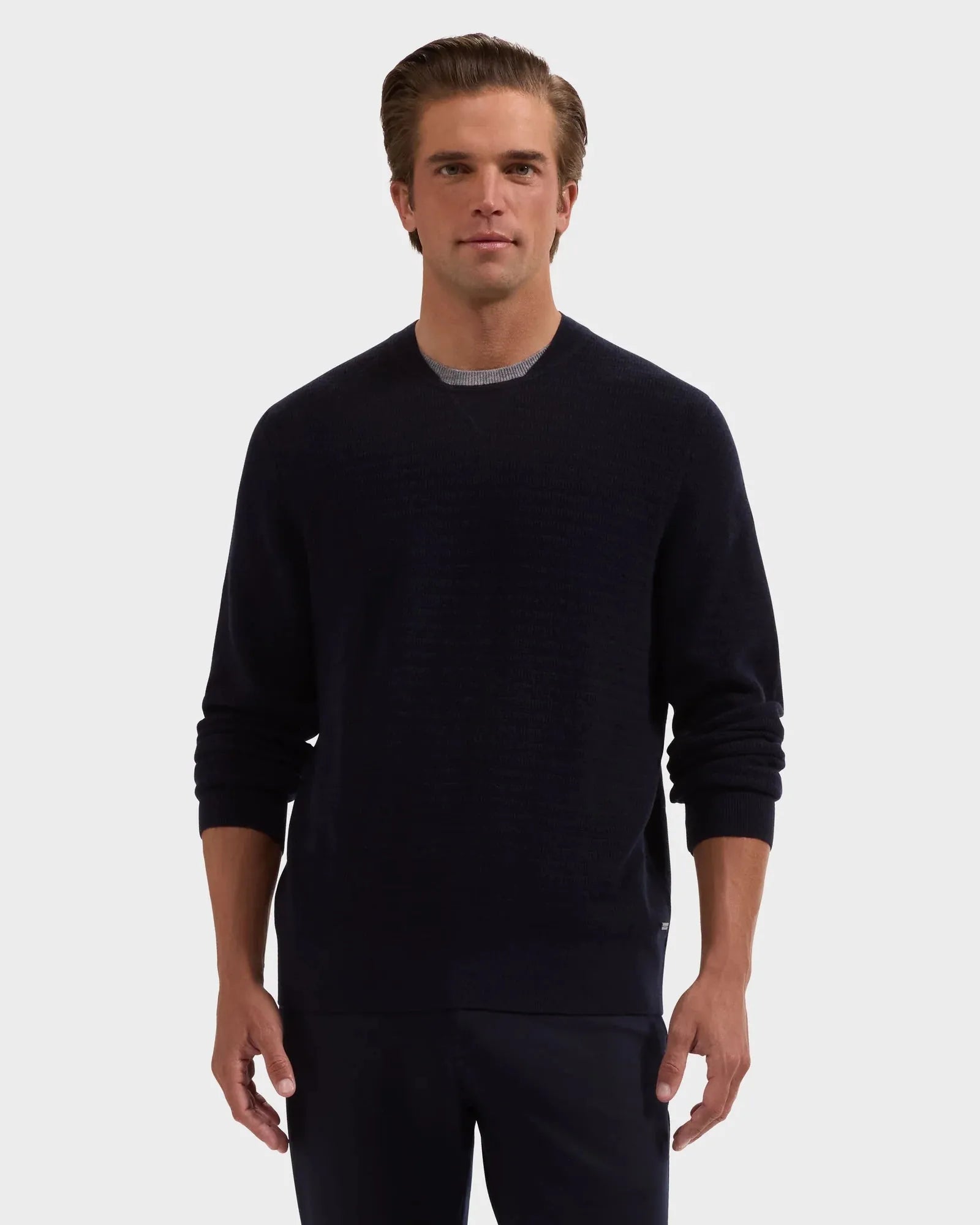 Bugatchi Sweaters Grid Stitch Crewneck Sweater
