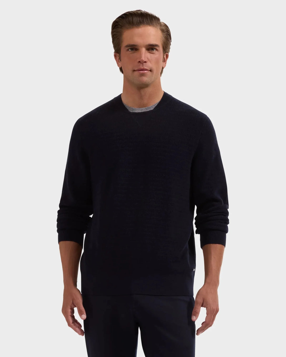Bugatchi Sweaters Grid Stitch Crewneck Sweater