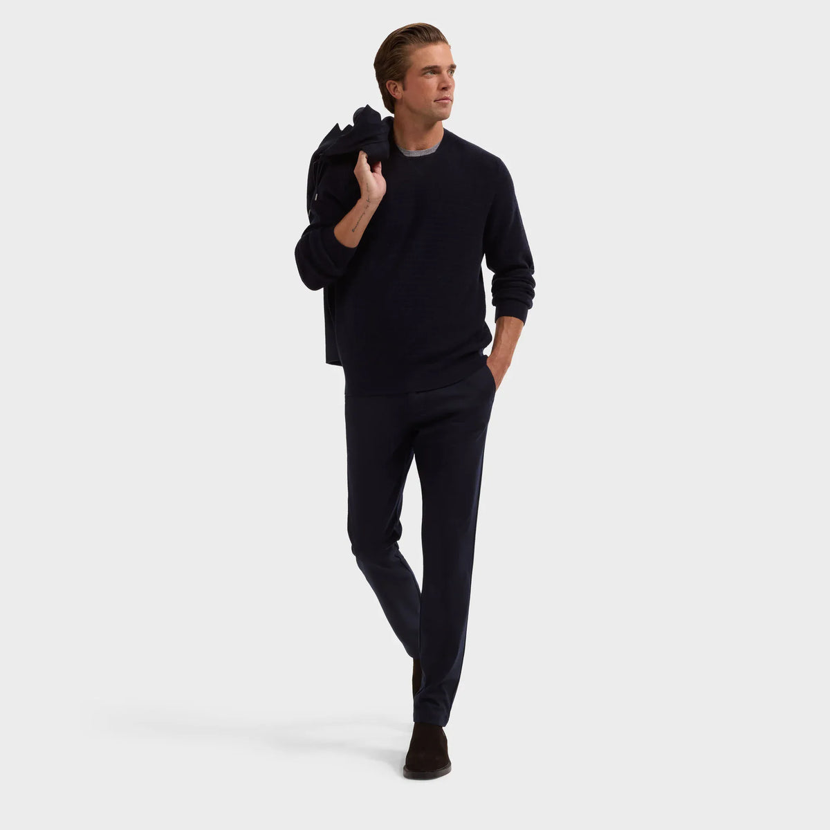 Bugatchi Sweaters Grid Stitch Crewneck Sweater