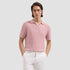 Bugatchi Sweaters Johnny Collar Short-Sleeve Sweater in Dusty Pink
