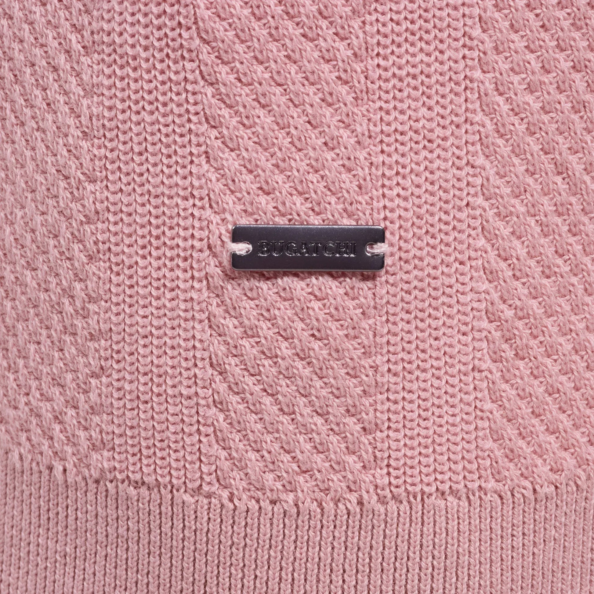 Bugatchi Sweaters Johnny Collar Short-Sleeve Sweater in Dusty Pink