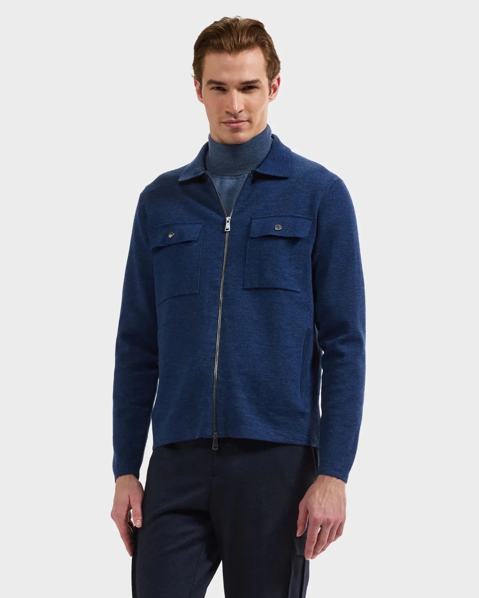 Bugatchi Sweaters Melange Merino Sweater Jacket