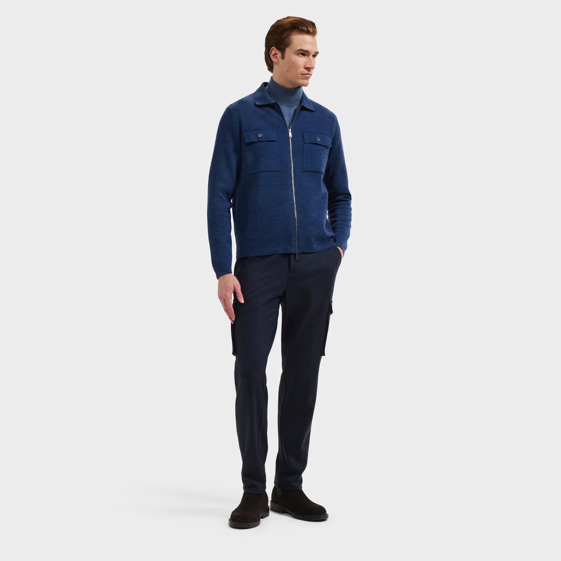 Bugatchi Sweaters Melange Merino Sweater Jacket