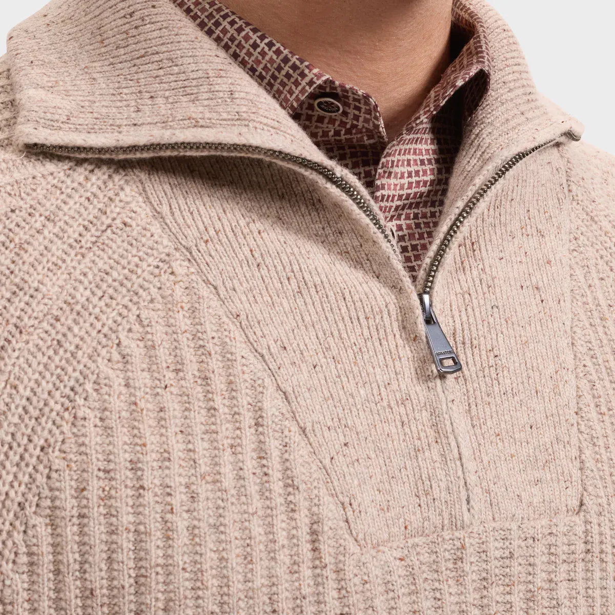 Bugatchi Sweaters Rib-Knit Quarter-Zip Sweater